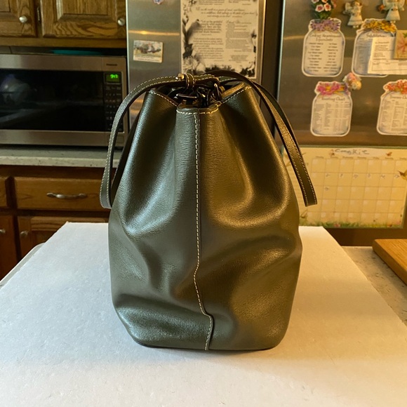 DB Flynn Green Saffiano Leather Shoulderbag Satchel - Picture 7 of 9